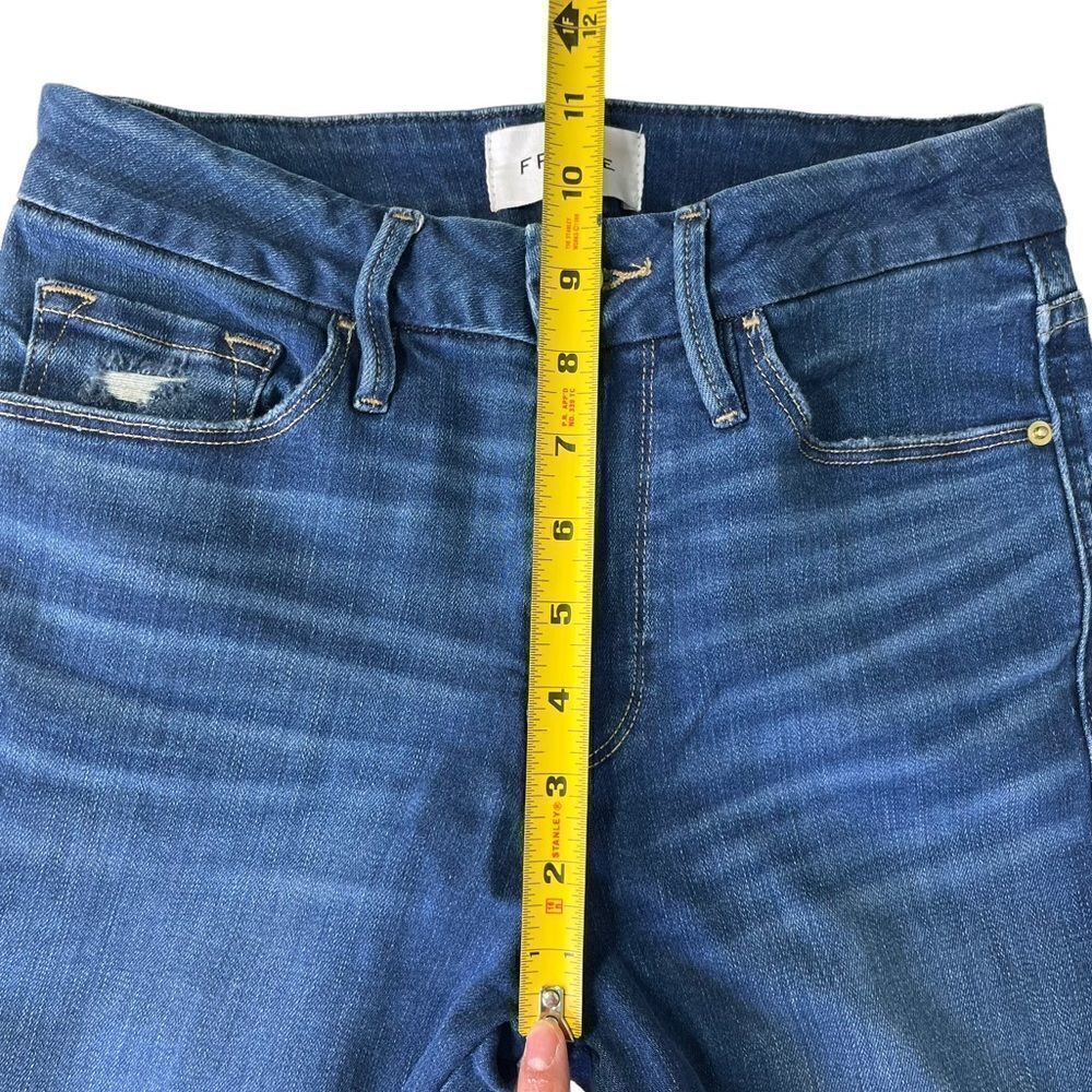 Frame Le Crop Mini Boot in Decades Blue Rips Size 26 - Picture 12 of 16